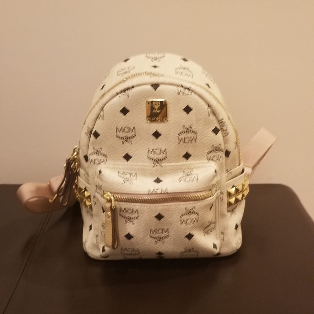 💯% MCM Small Stark Side Studded Backpack